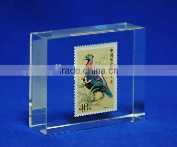 Customized Clear Acrylic Glass Crystal Block With Stamp photo-4