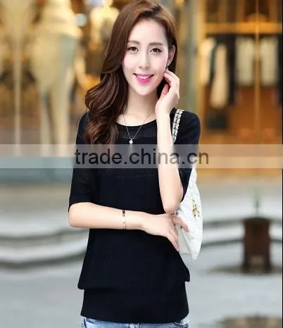 Fashion Women Knitted T-shirt With Breathable photo-2