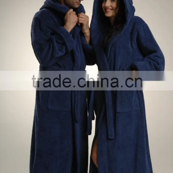 2016 Couples Personalized Heated Brushed Hooded Bathrobes for Wholesale photo-2