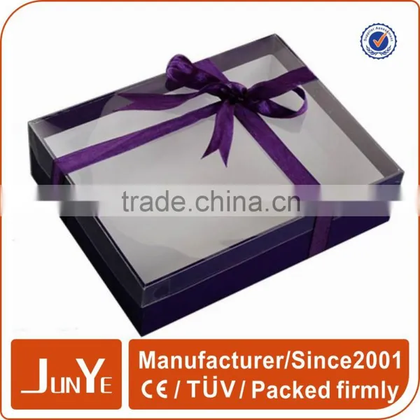 Company Name Printing Paper Gift Box With Transparent Window photo-2