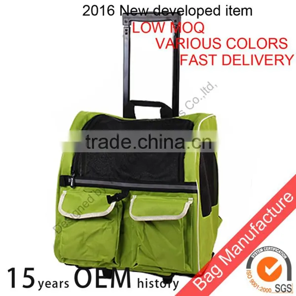 Backpack Pet Carrier on Wheels Travel Rolling Luggage Dog Bags Walking With Mat Quality Choice photo-2