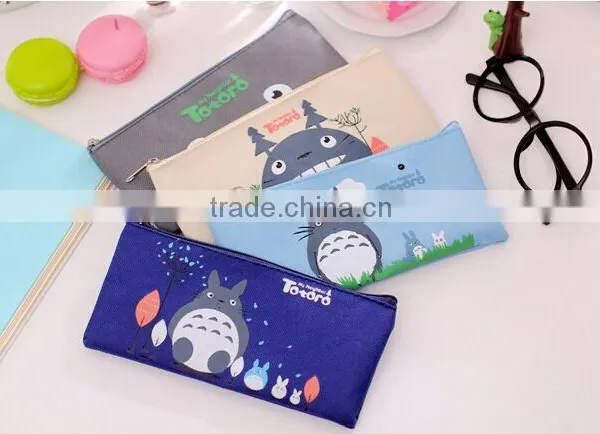 Student Fabric Pen Pencil Bag Pencil Case With Zipper School Pencil Pouch for Children Stationery Supplies 2016