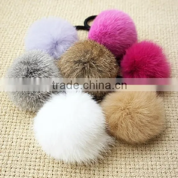 Rabbit Fur Ball Elastic for Hair photo-4