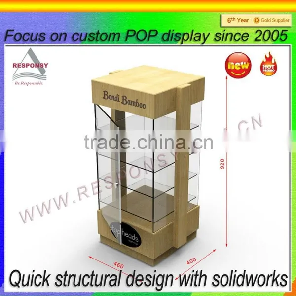 High Quality Bamboo and Glass Display Showcase for Sunglass Retail Stores photo-4