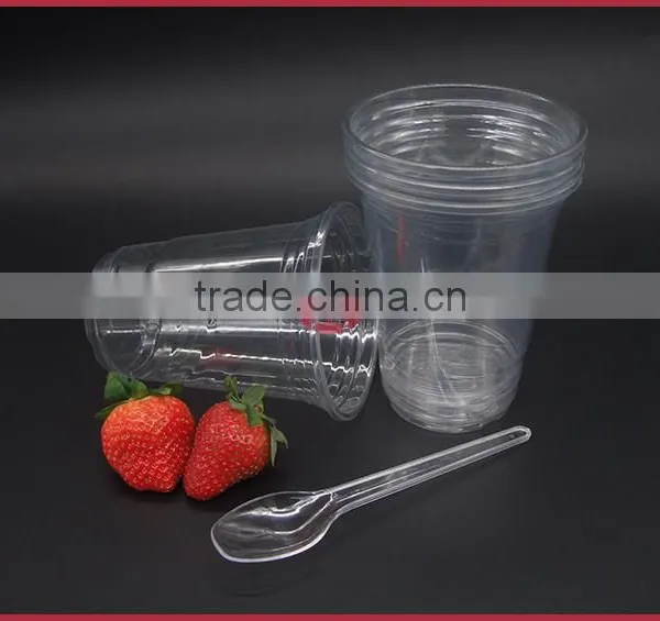 High Transparent Disposable PET Plastic Cups 16oz Cold Drink photo-5