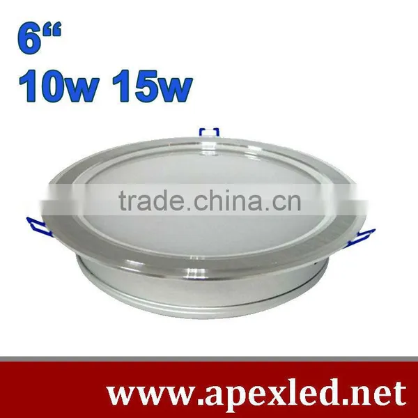 10w 15w High Lumen Bridgelux Led Recessed Light 6 Inch Diameter