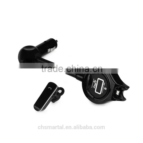 Car Charger Bluetooth fm Transmitter With Bluetooth Headset Keep Private Call