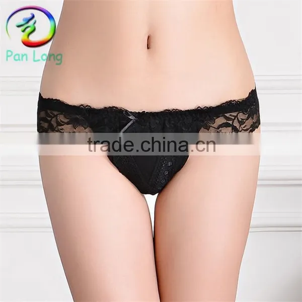 2015 Sexy Thong Women Lace V-string Lingerie T-back for Girls