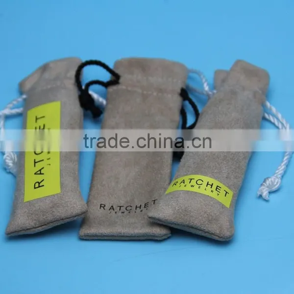 Wholesale Leather Jewelry Pouches With Drawstring and Customized Size and Logo Pattern