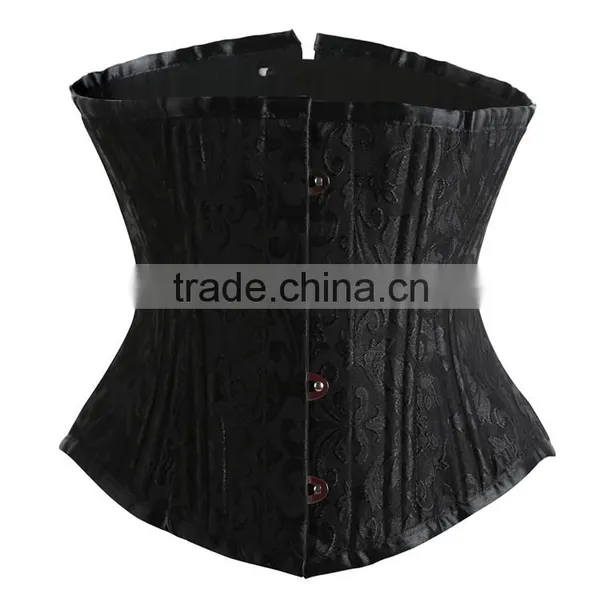 Women Brocade 24 Double Steel Boned Corset Tight Waist Cincher Corset photo-5