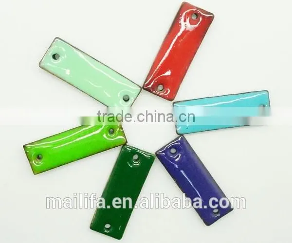 Fancy 2 Holes Square Oil Enameling Red, Blue, Purple, Green, Cyan Coconut Shell Button photo-2