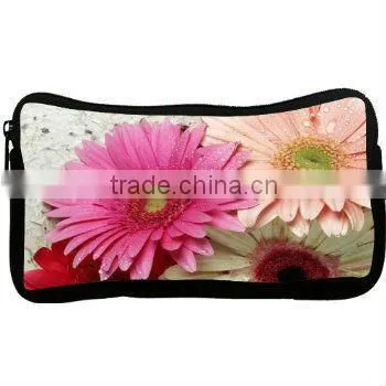 Cheapest fashionable flower design wallet bag/ coin bag with zipper