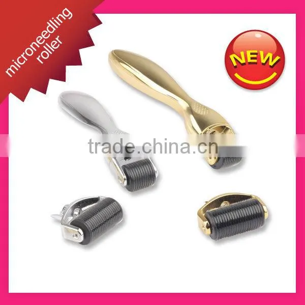 CE Approval Stainless Micro Derma Roller DRS Skin Microneedle Dermaroller Golden Handle for Sale photo-6