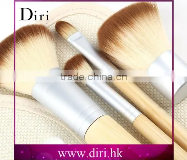 Bamboo Handle Brush Sets 5pcs Small Travel Brush Kit Bamboo Eco Friendly Makeup Brush photo-4