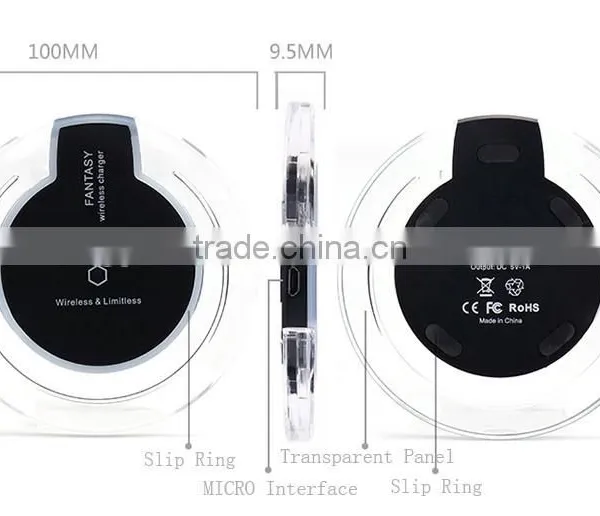 OEM ORDER WELCOME QI WIRELESS CHARGER PAD STAND QI WIRELESS CHARGER PAD WITH LCD LIGHT FOR GALAXY S7 EDGE TRANSMITTER photo-3