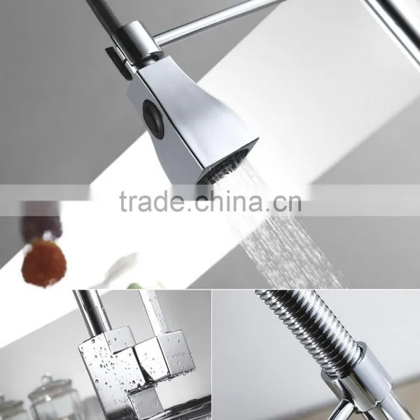 Classic Deck Mounted Single Hole Kitchen Pull Out Faucet Spring Spray Mixer Tap photo-4