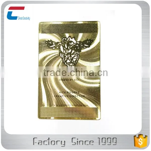 Unique Shading Engraved Gold Metal Business Card photo-4