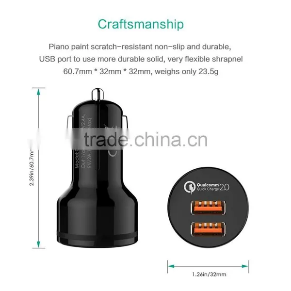Aukey Quick Charge 2.0 Car Charger 36W 2 Ports USB 12V/1.5A 9V/2A 5V/2.4A photo-6