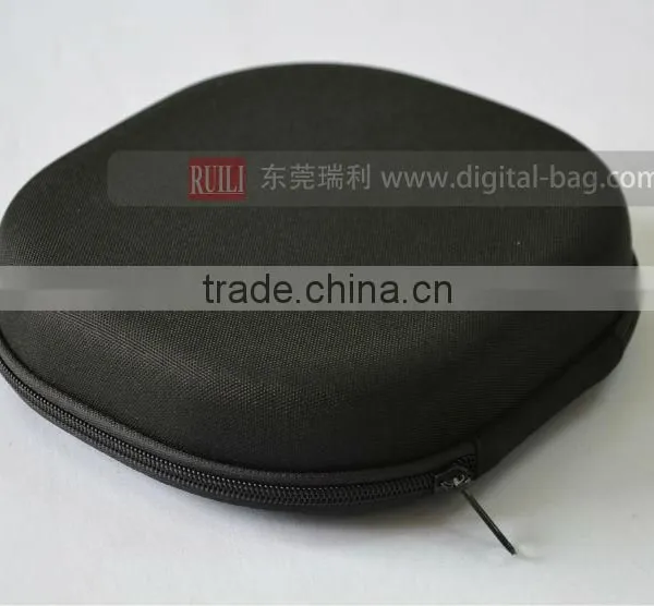 Black Round Zipper Personlize Portable Earphone Storage Hard EVA Case photo-4
