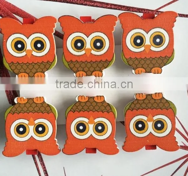 Wooden Decoration Wooden Pegs,decoration Clips Owls Pegs Gifts photo-5