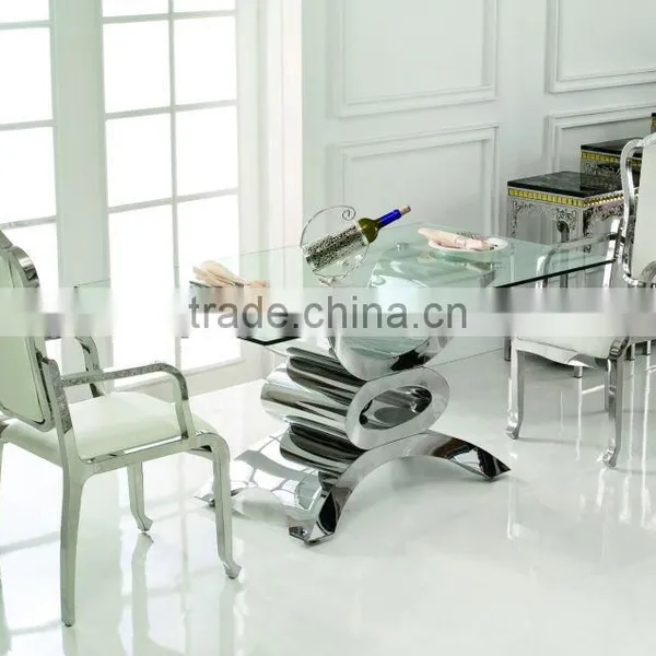 Th346 Hot Selling Marble Top Glass Dining Table photo-3