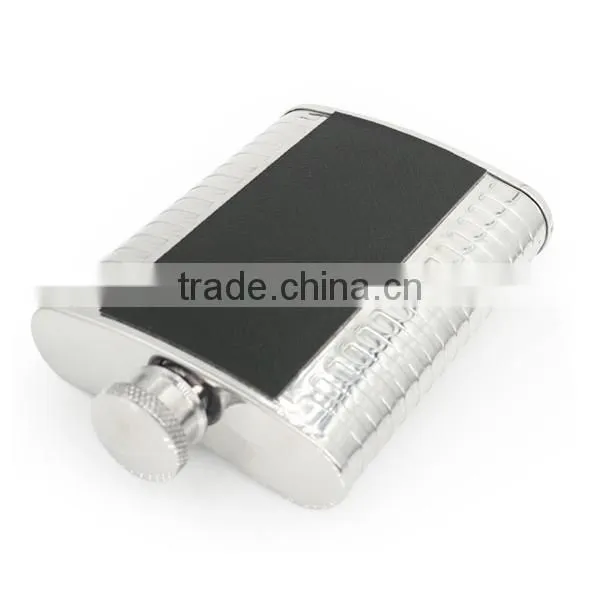 High Quality 4 to 7 oz Black Twill Leather Hip Flask Accept OEM photo-3