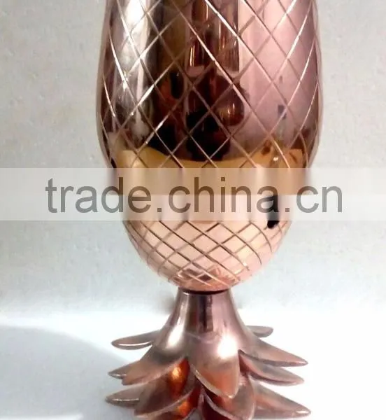 COPPER PINEAPPLE DRINKING BOWL FOR MOSCOW MULE, VODKA, GINGER, COPPER PINEAPPLE POT, SOLID COPPER PINEAPPLE DRINKING VESSEL photo-4