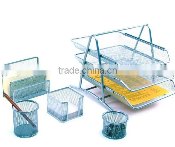 Executive Metal Mesh Desk Office Organizer photo-2