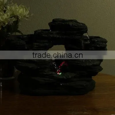 Two Stream Rock Tabletop Fountain With LED Lights photo-4