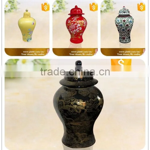 Black Glazed Home Decoration Ceramic Jars Black With Lid photo-2