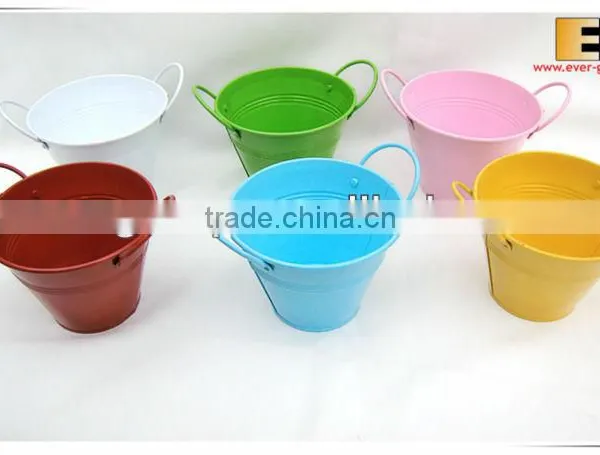 MultiColor Home Decoration Metal Bucket Garden Planters Flower Pot photo-2
