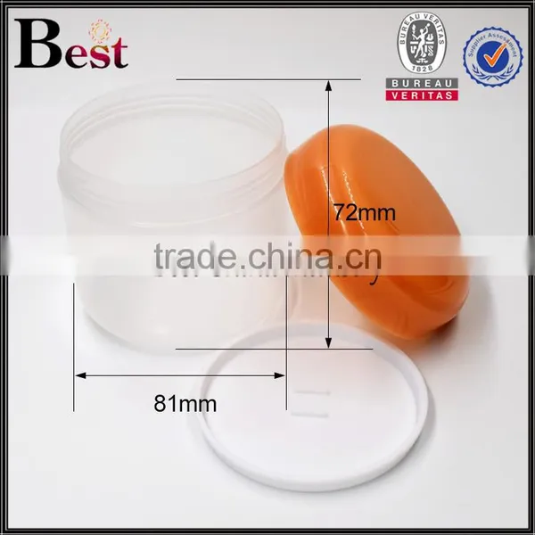 300g Plastic Cream Jar PET Plastic Cosmetic Packaging Cream Jar With Orange Cap photo-5