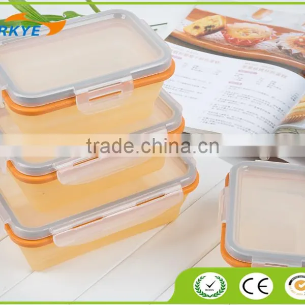 4 Sizes Collapsible Silicone Storage Container / Silicone Folding Lunch Box photo-2