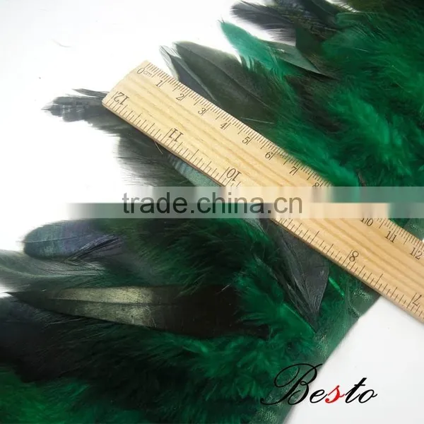 Dyed Rooster Hackle Feather Trimming With Satin Ribbon photo-4