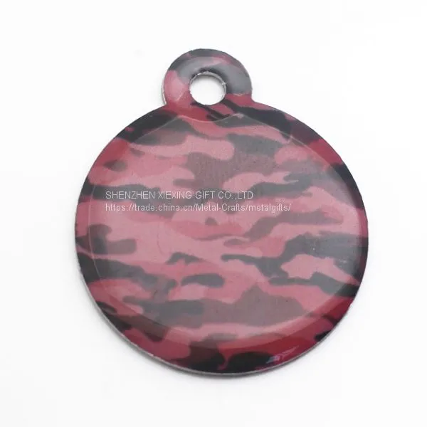 Custom Round Shaped Aluminum Printing Coat Expoxy Dog Tag