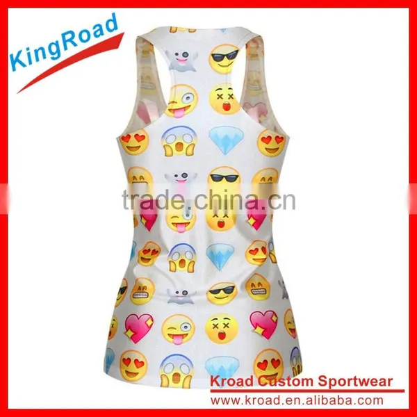 2016 New Arrival 100%polyester Tops Custom Women Fitness Tank Tops Sport Running Singlet photo-3