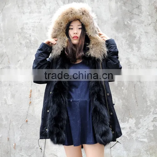 CX-G-P-05N Winter Warm Genuine Fox Fur Coat Women Real Fur Parka photo-5