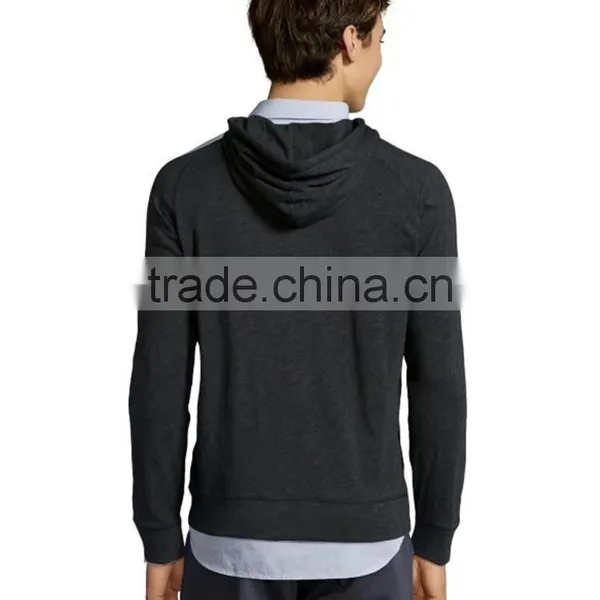 High Quality Men Hoodie v Neck Cotton Plain Wholesale Thin Hoodie photo-2