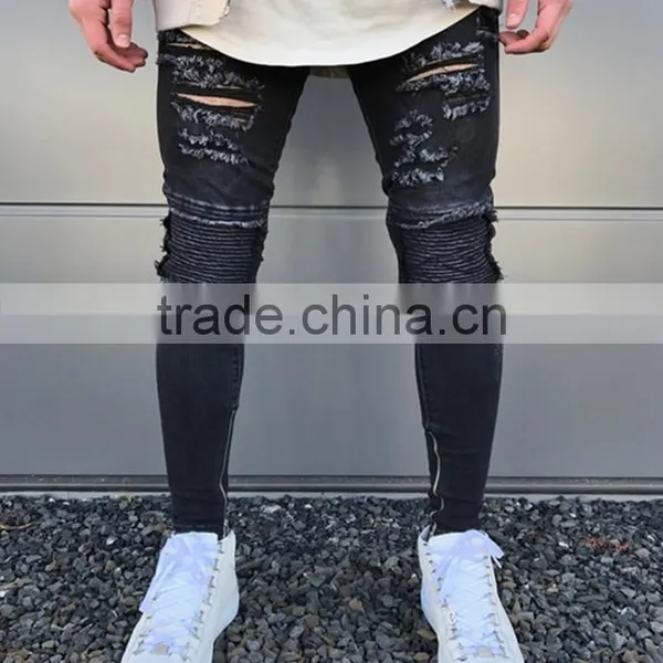 2017 New Arrival Custom Skinny Distressed Jeans Men Fashion Wholesale New Model Jeans Pants photo-4