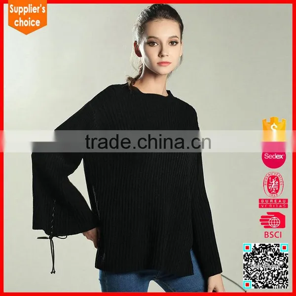 2017 Latest Design Loose Sleeves Top Women Loose Sweater Pullover photo-3