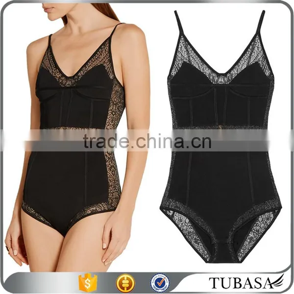 2017 Sexy Women Sheer Bodysuit One Piece Ladies Strap Bodysuit