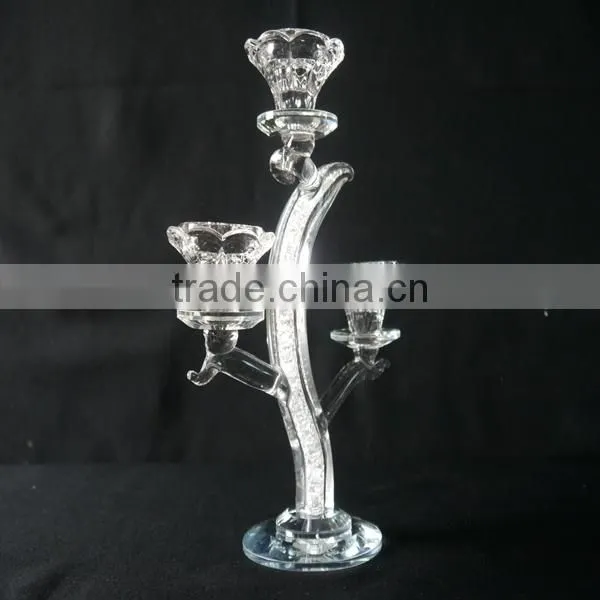 New Design K9 Crystal Candle Holder,3Tips Crystal Votive Candle Holder For Wedding Or Home Decoration photo-2