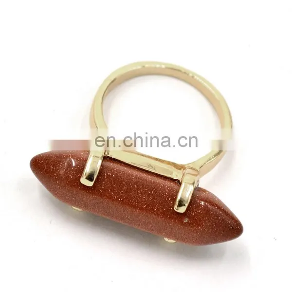 Latest Design Ladies Girl's Bullet Crystal Quartz Natural Stone Rings photo-3