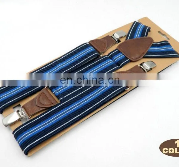 Fashion Brand 3 Clips Men's Suspenders Adult Striped Suspenders photo-3
