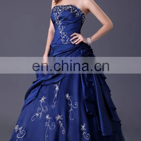 Grace Karin New Fashion Strapless Blue Puffy Ball Gowns CL2963 photo-2