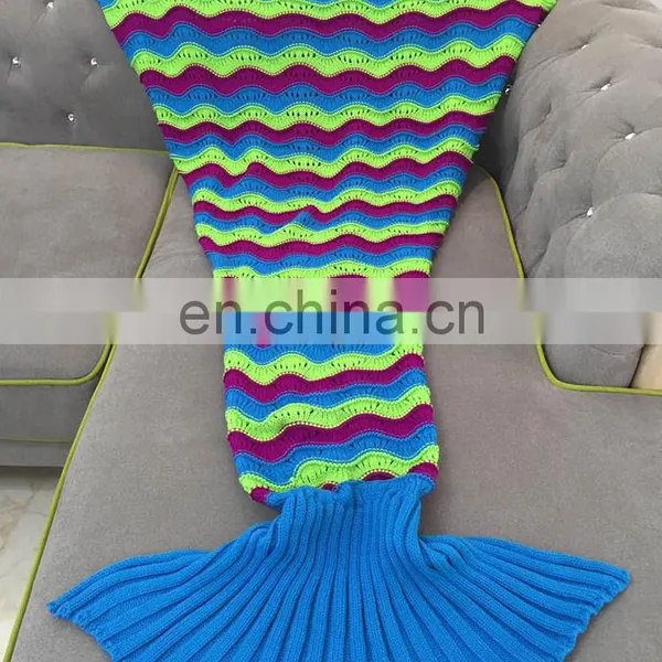2017 Colorful Large Rainbow Mermaid Shape Blankets Fashion Adult Size Warm Crochet Blankets photo-2