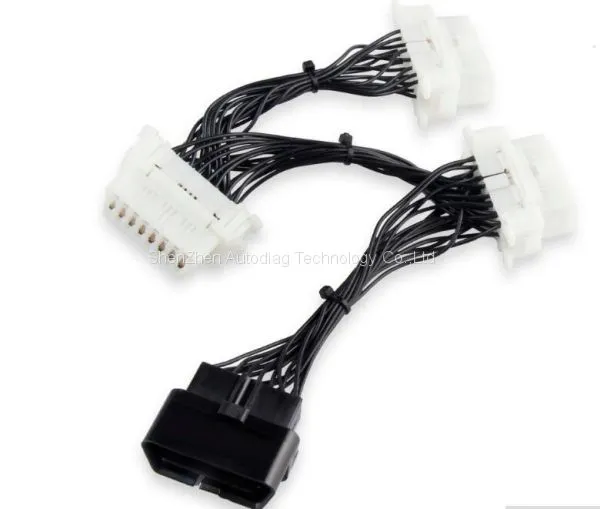 OBD2 OBDII 16 Pin Extension Connector Adapter Cable 1 to 3 16Pin OBD Cable OBD 2 Connector Diagnostic-tool For Elm 327 photo-2