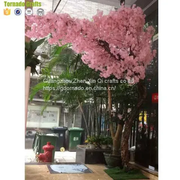 New Arrival Factory Direct Wedding Decor Natural Bending Trunk Artificial Silk Trees Cherry Blossoms