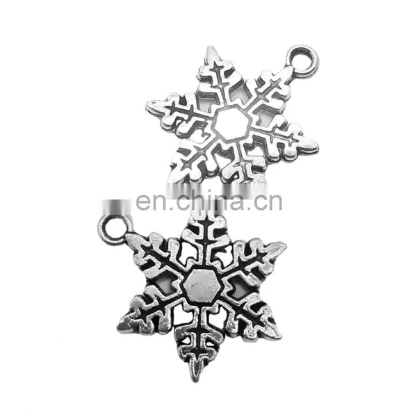 High Quality Zinc Alloy Metal Making Accessories Metal Alphabet Snowflake Charm Pendant Jewelry
