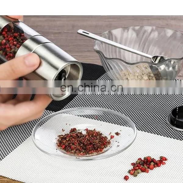 Stainless Steel With Adjustable Ceramic Grinding Mechanism Clear Acrylic Body Salt And Pepper Grinder photo-4